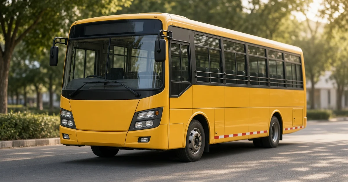 Yellow school bus parked on a tree-lined road, the kind of vehicle a school fits with a GPS tracking device